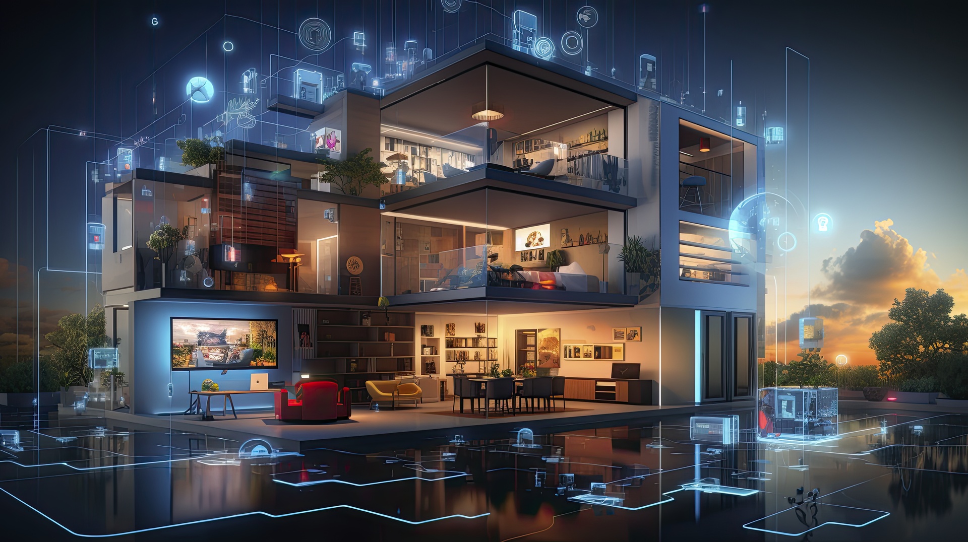 a glimpse into the connected smart home of tomorrow. ai generate
