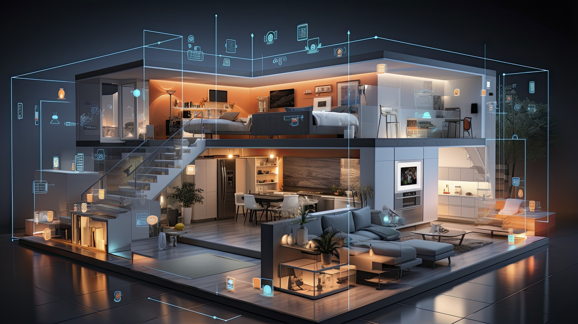 a glimpse into the connected smart home of tomorrow. ai generate